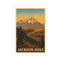 Jackson hole Vintage Poster — Warm · Golden Hour (12x18)