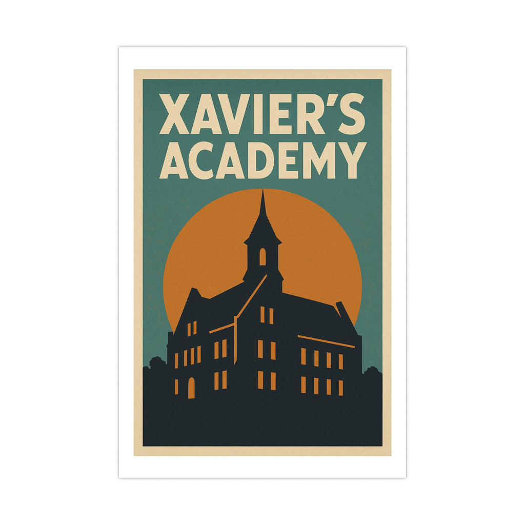 Xavier’s Academy Vintage Poster — graphic (12x18)
