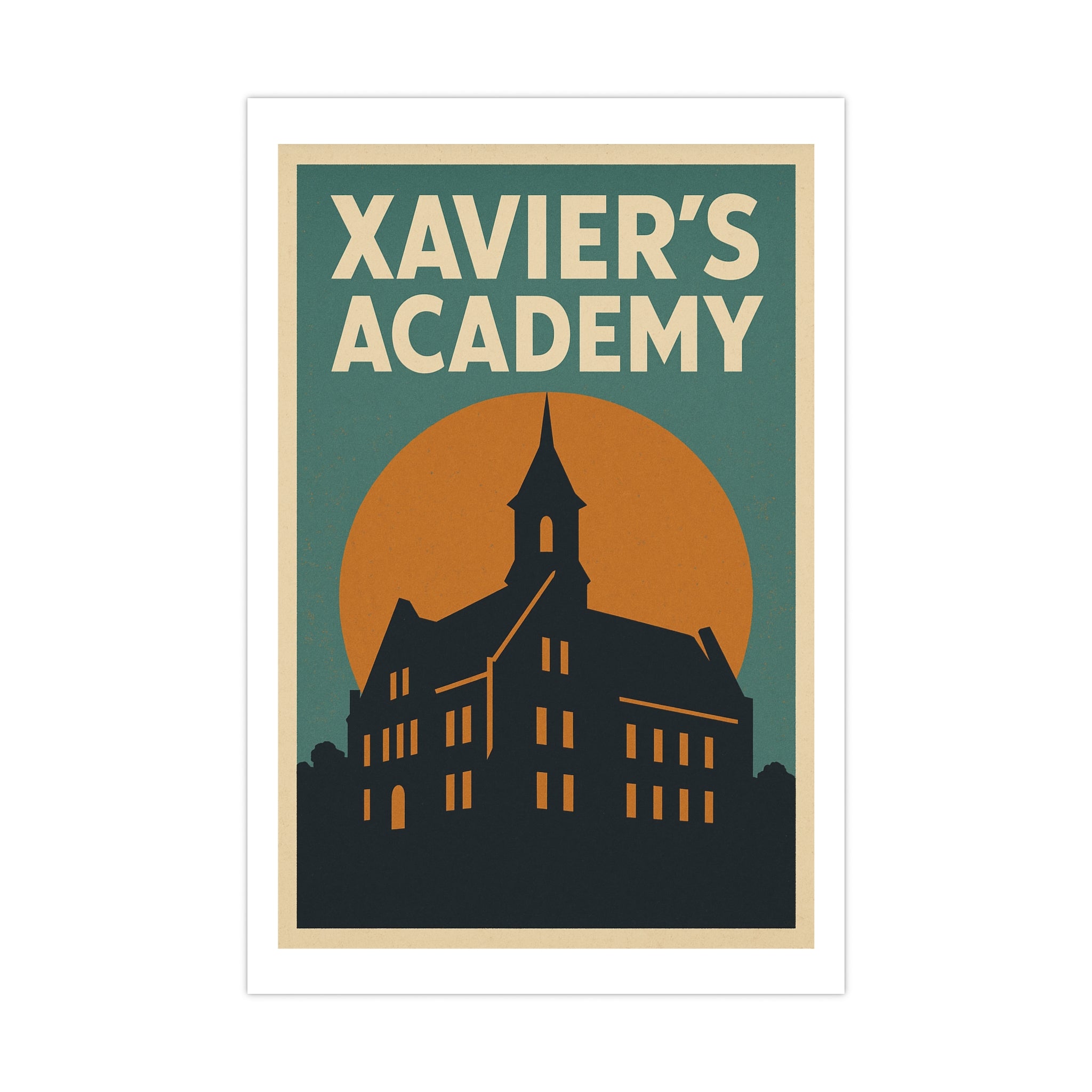 Xavier’s Academy Vintage Poster — graphic (12x18)