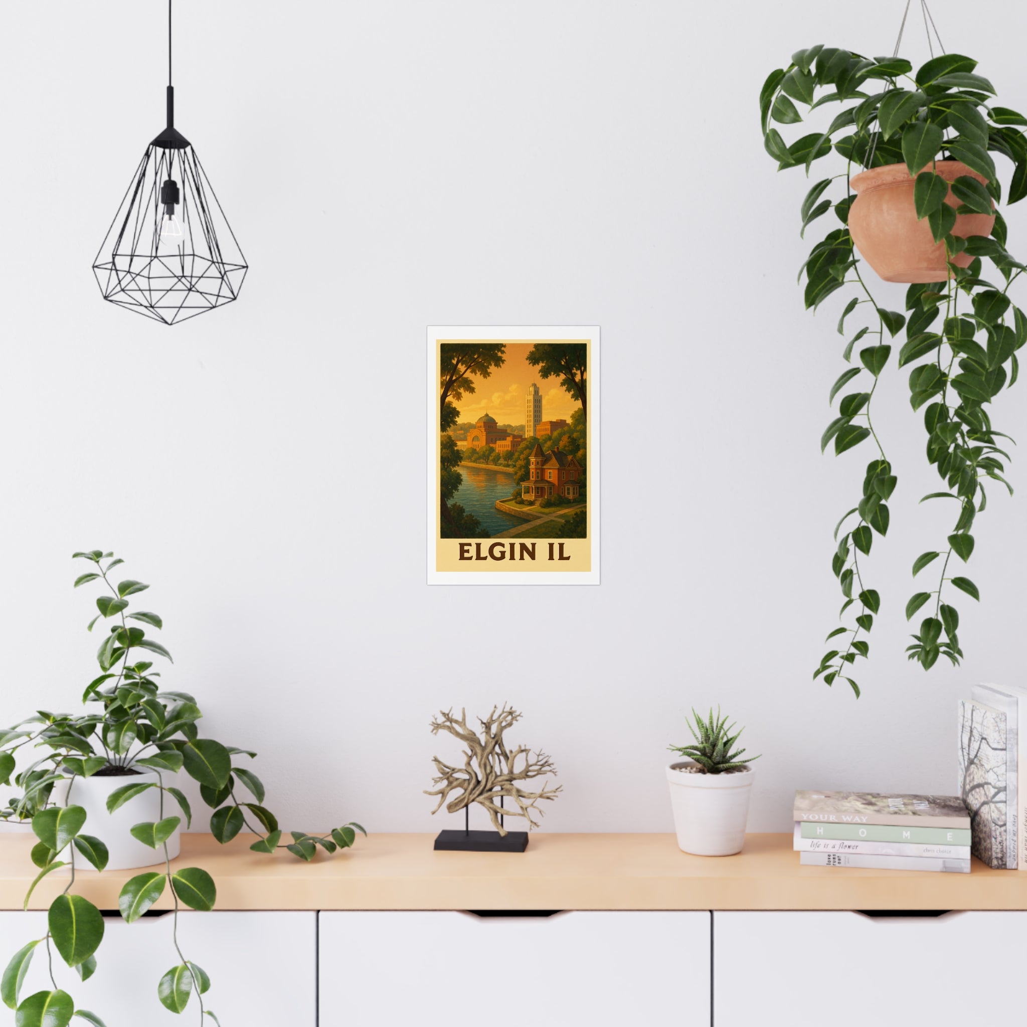 Elgin il Vintage Poster — Warm · Golden Hour (12x18)