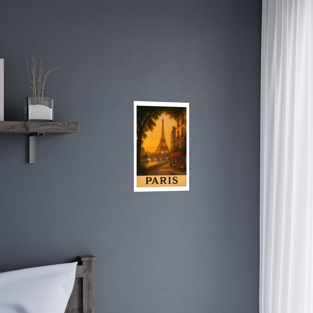 paris Vintage Poster — Warm · Golden Hour (12x18)