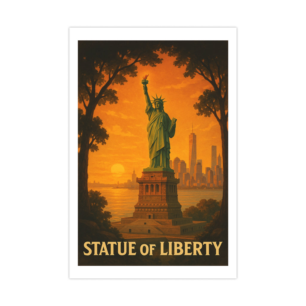 Statue of Liberty Vintage Poster — warm (12x18)