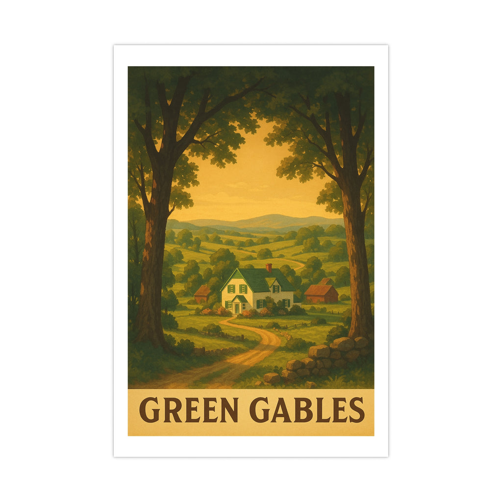 Green gables Vintage Poster — Warm · Golden Hour (12x18)