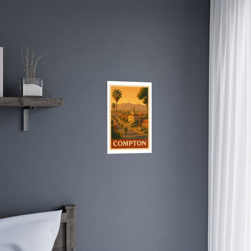 Compton Vintage Poster — warm (12x18)