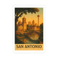 San antonio Vintage Poster — Warm · Golden Hour (12x18)