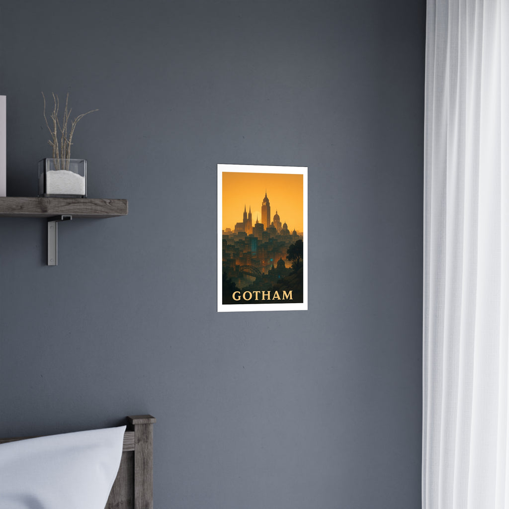 gotham city Vintage Poster — Warm · Golden Hour (12x18)