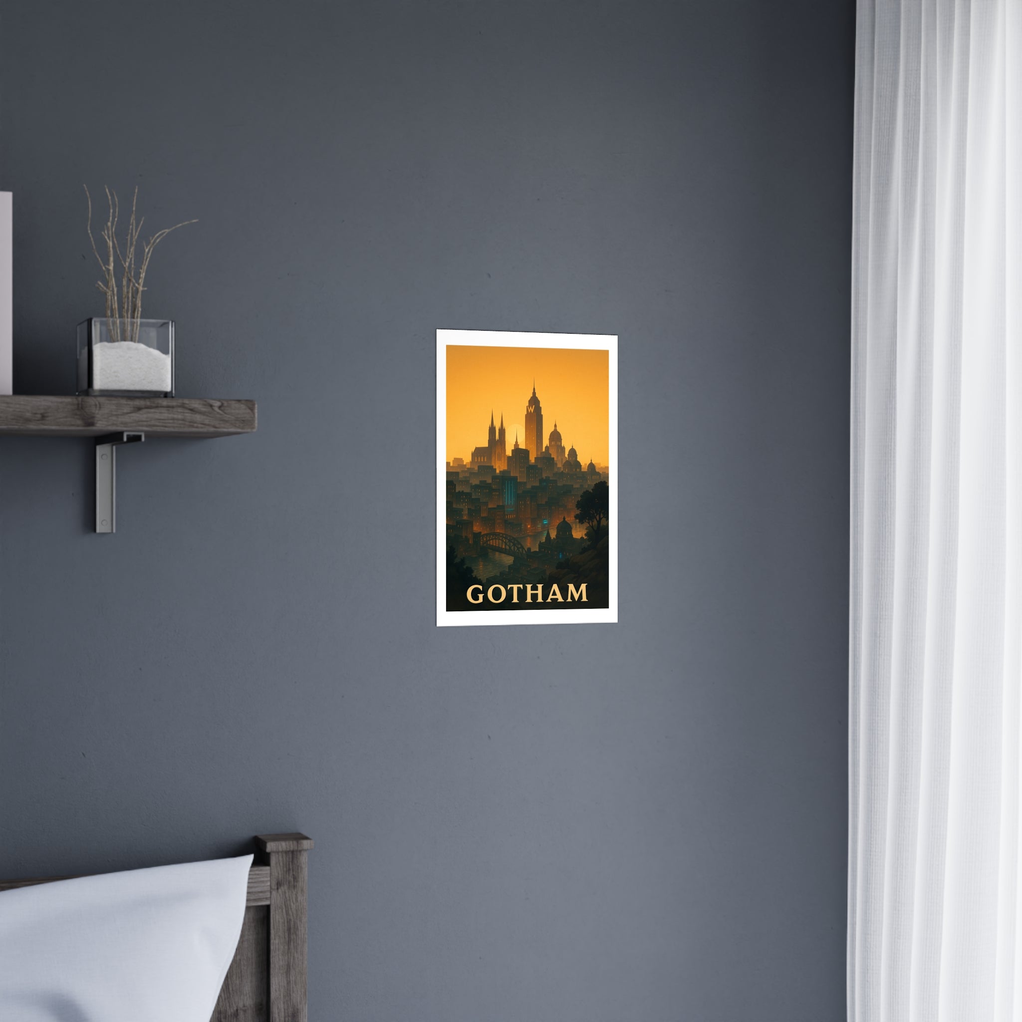 gotham city Vintage Poster — Warm · Golden Hour (12x18)