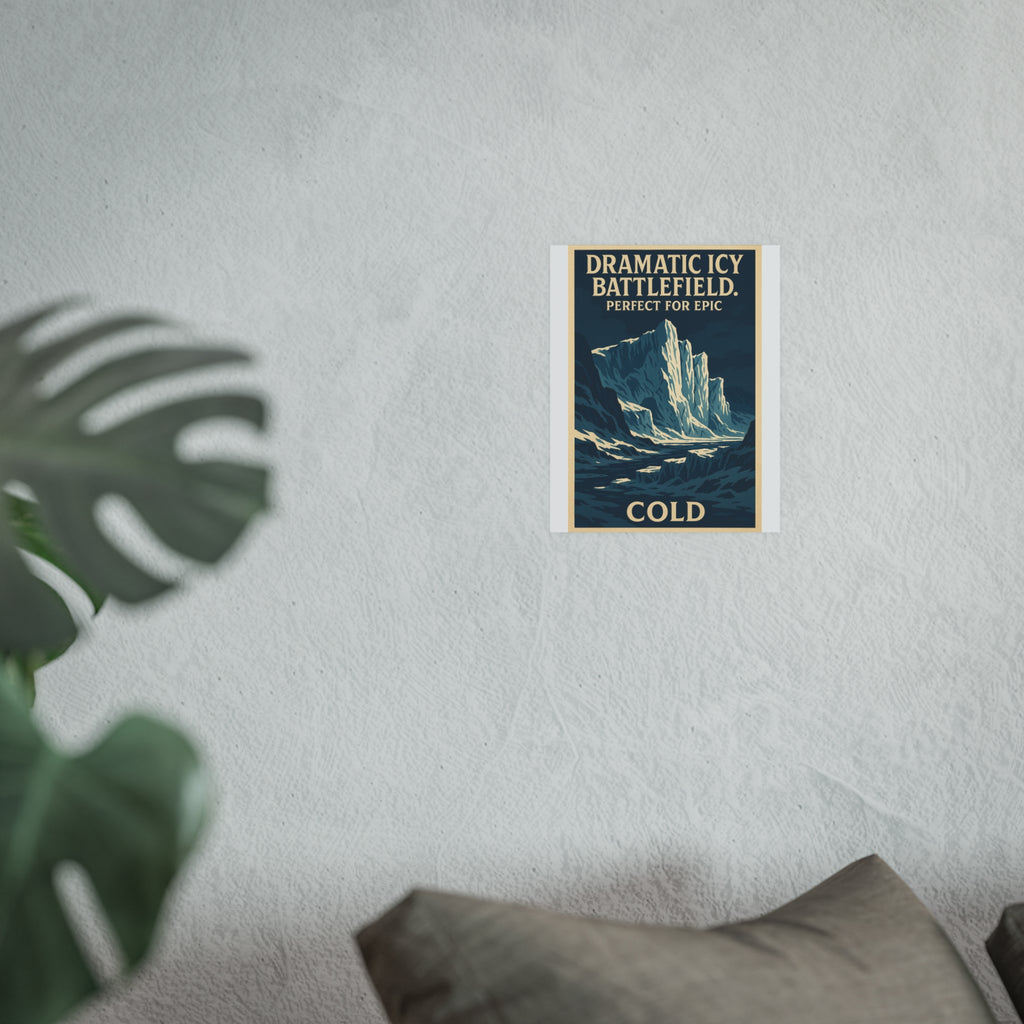 Dramatic icy battlefield. Perfect for epic Vintage Poster — cool (8x10)