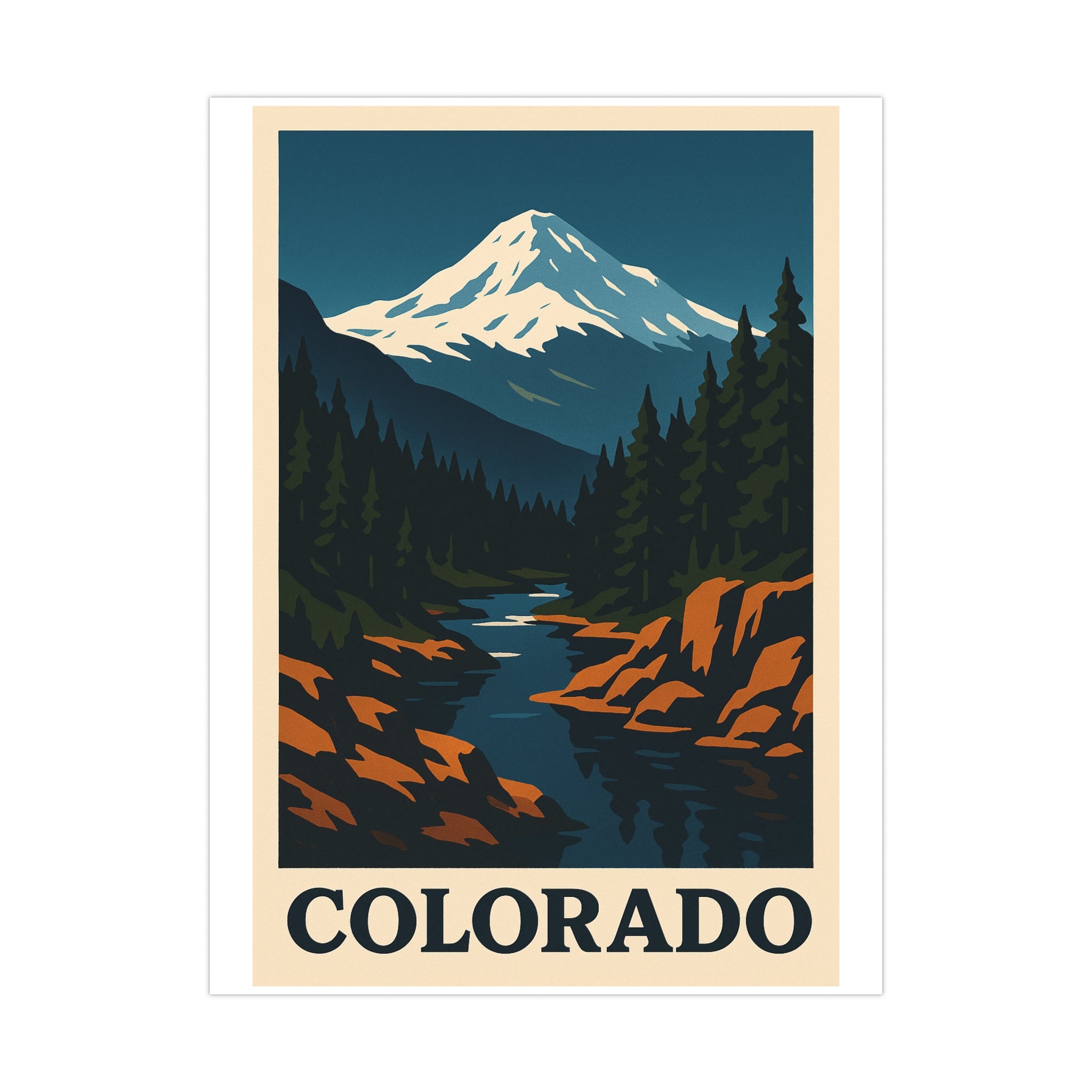 colorado Vintage Poster — Cool · Crisp Morning (18x24)