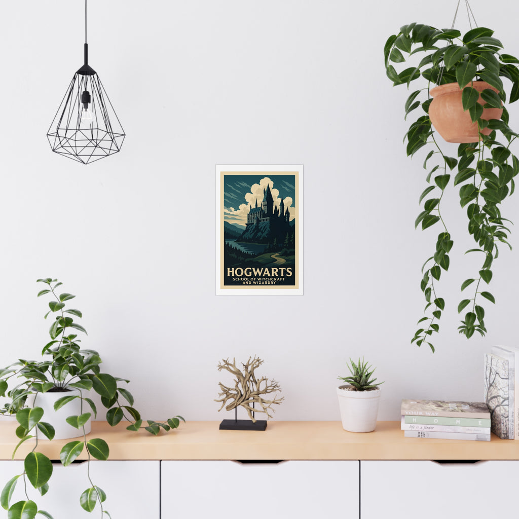 Hogwarts School of Witchcraft and Wizardry Vintage Poster — Cool · Crisp Morning (12x18)