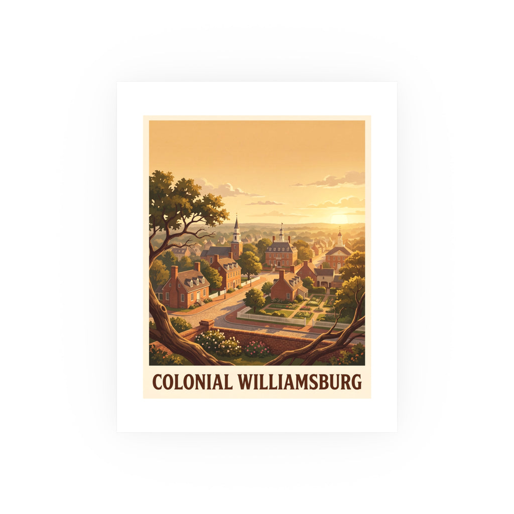 Colonial williamsburg Vintage Poster — warm (8x10)