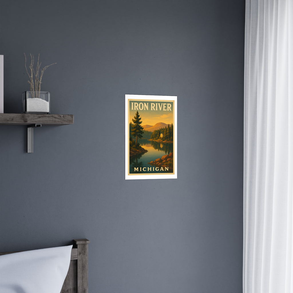 iron river Vintage Poster — Warm · Golden Hour (12x18)