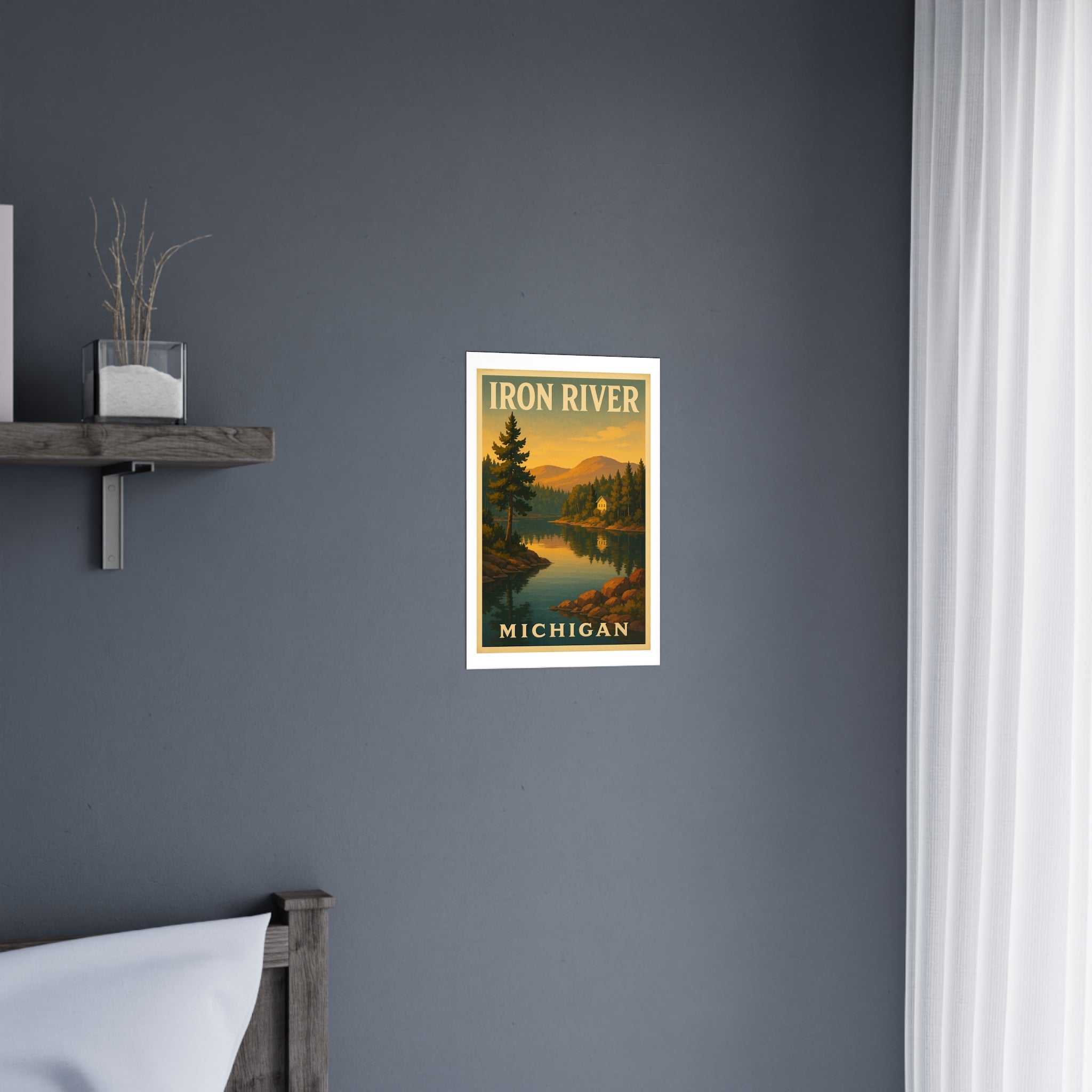 iron river Vintage Poster — Warm · Golden Hour (12x18)