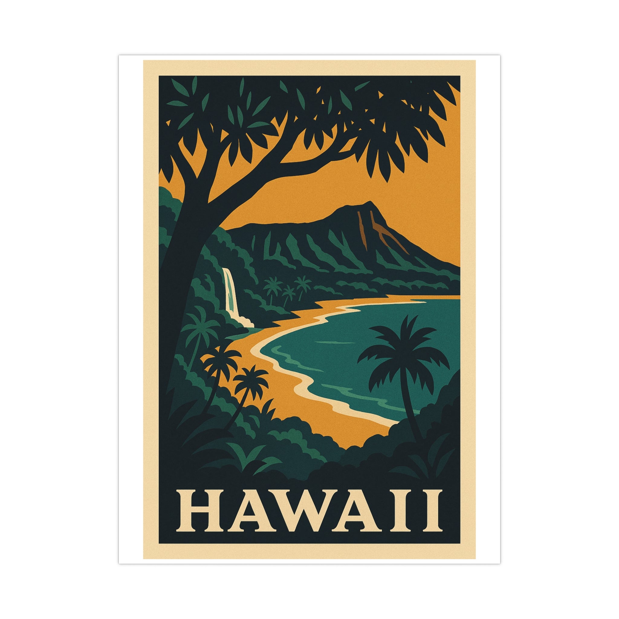 hawaii Vintage Poster — Cool · Crisp Morning (18x24)