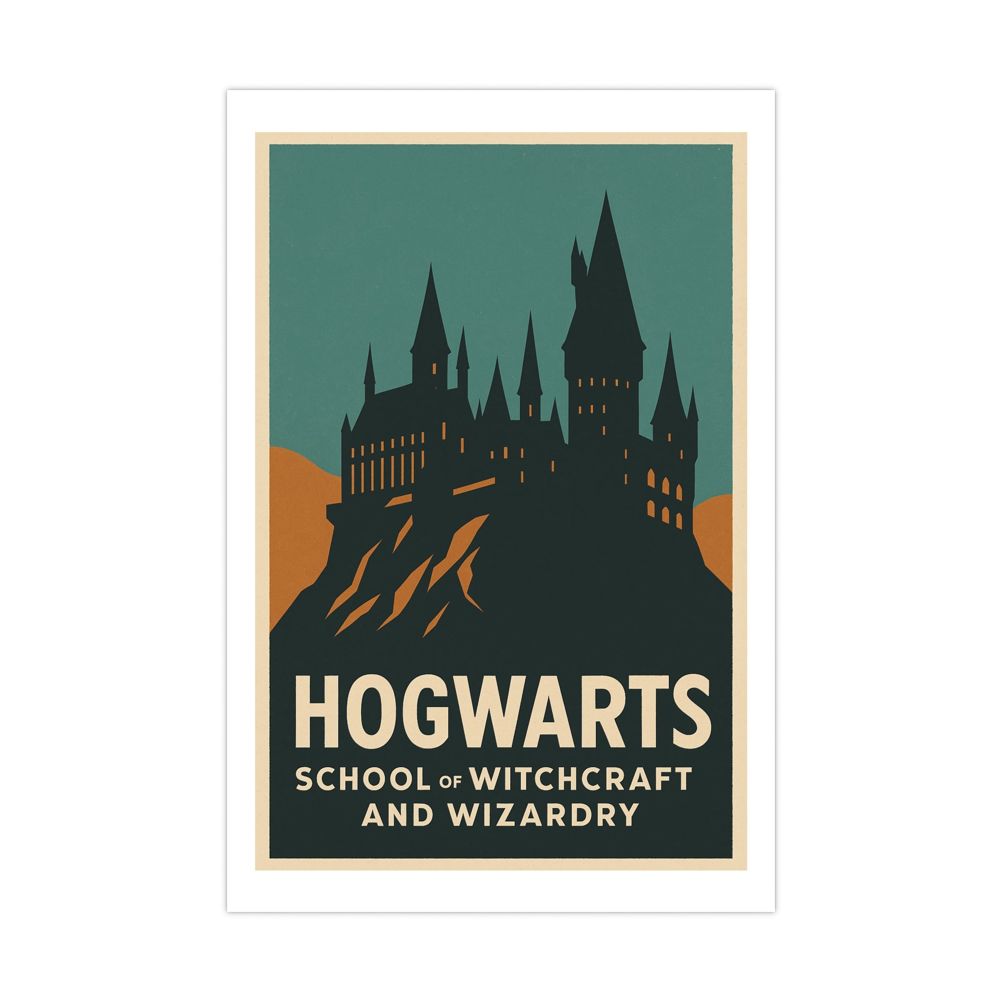 Hogwarts School of Witchcraft and Wizardry Vintage Poster — graphic (12x18)