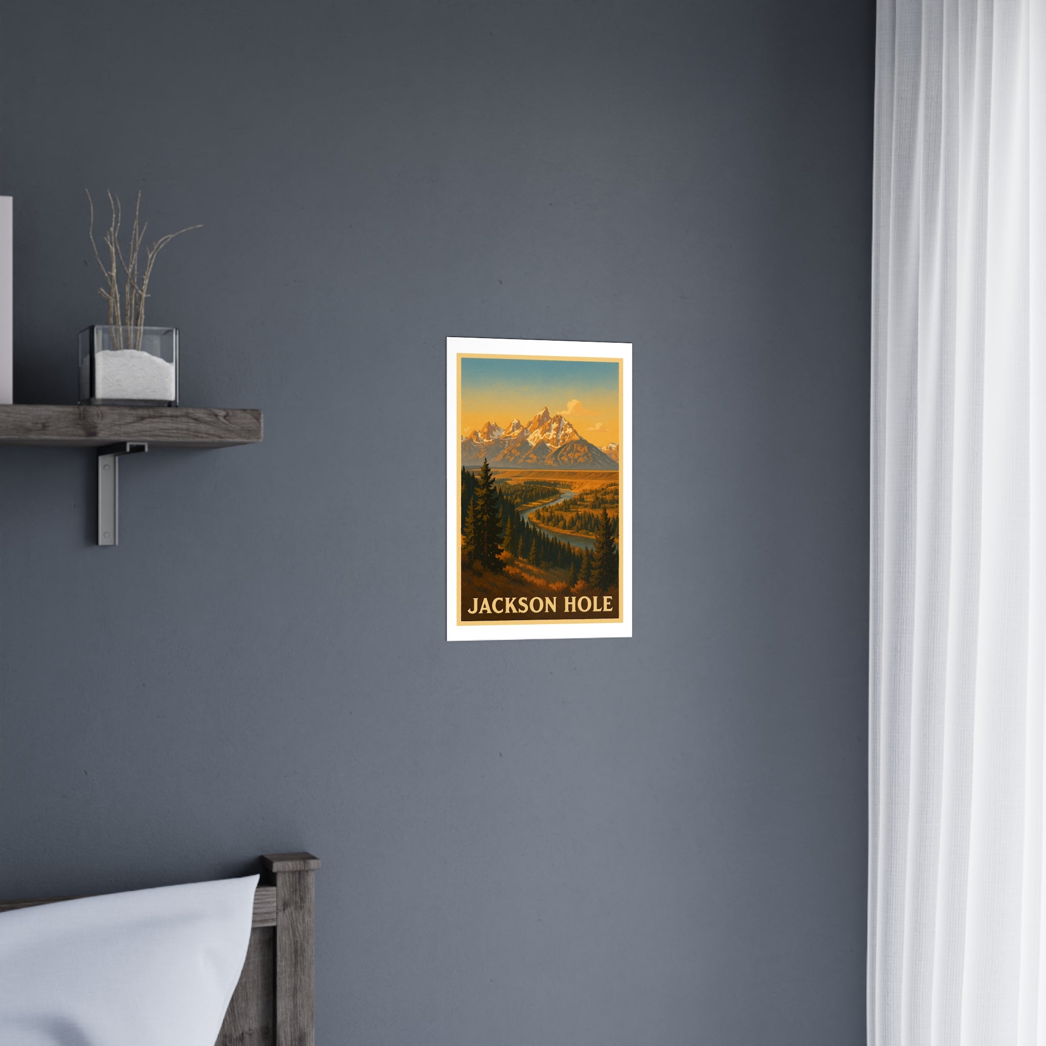 Jackson hole Vintage Poster — Warm · Golden Hour (12x18)