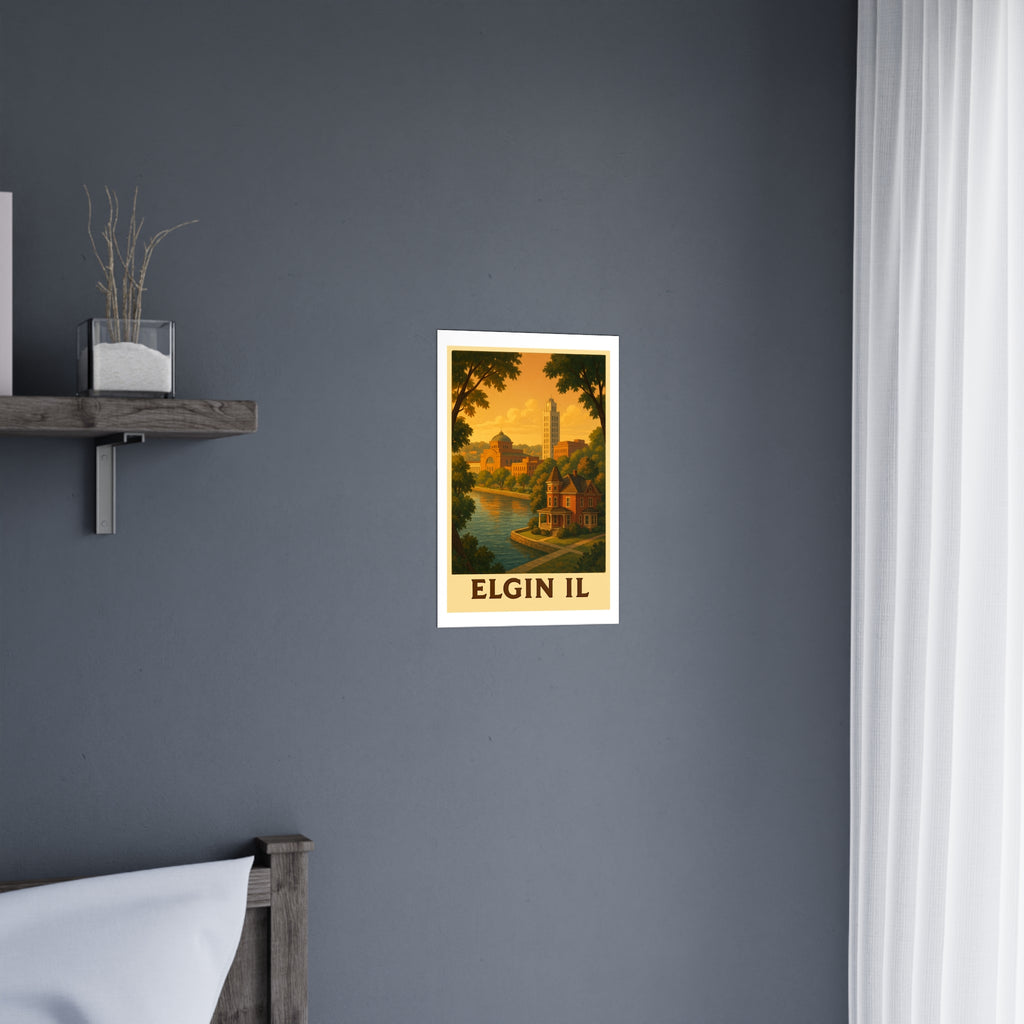 Elgin il Vintage Poster — Warm · Golden Hour (12x18)