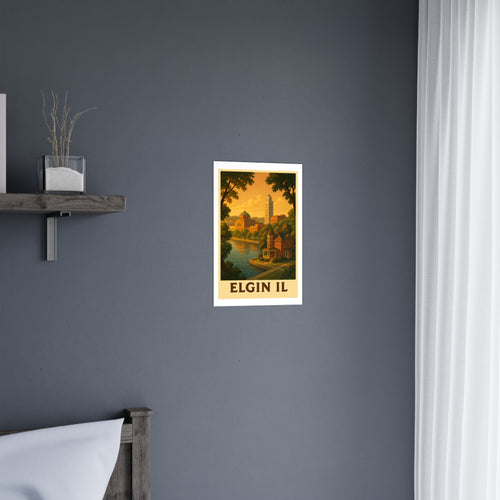 Elgin il Vintage Poster — Warm · Golden Hour (12x18)