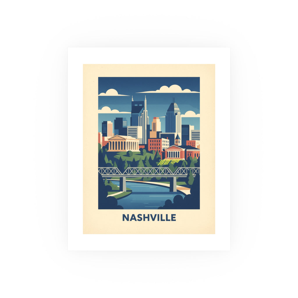 nashville Vintage Poster — Cool · Crisp Morning (8x10)