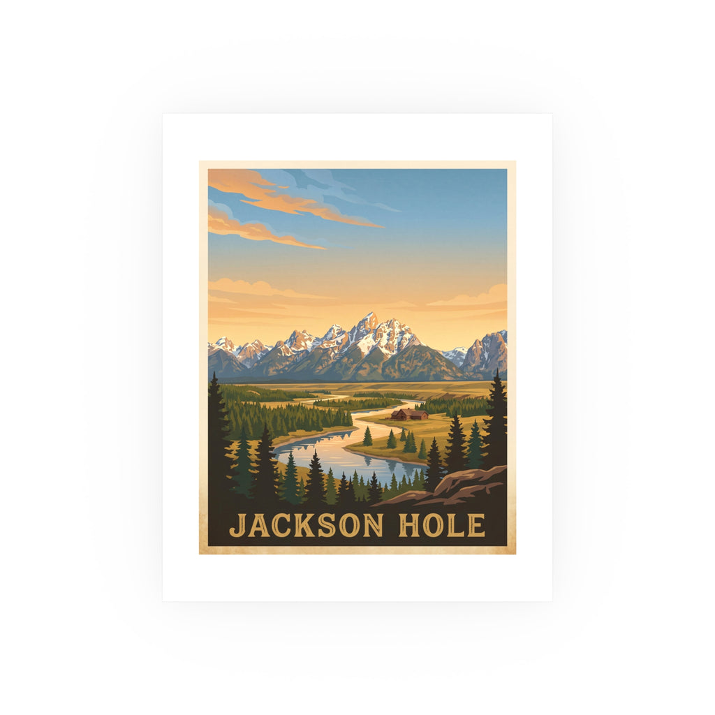 jackson hole Vintage Poster — Warm · Golden Hour (8x10)